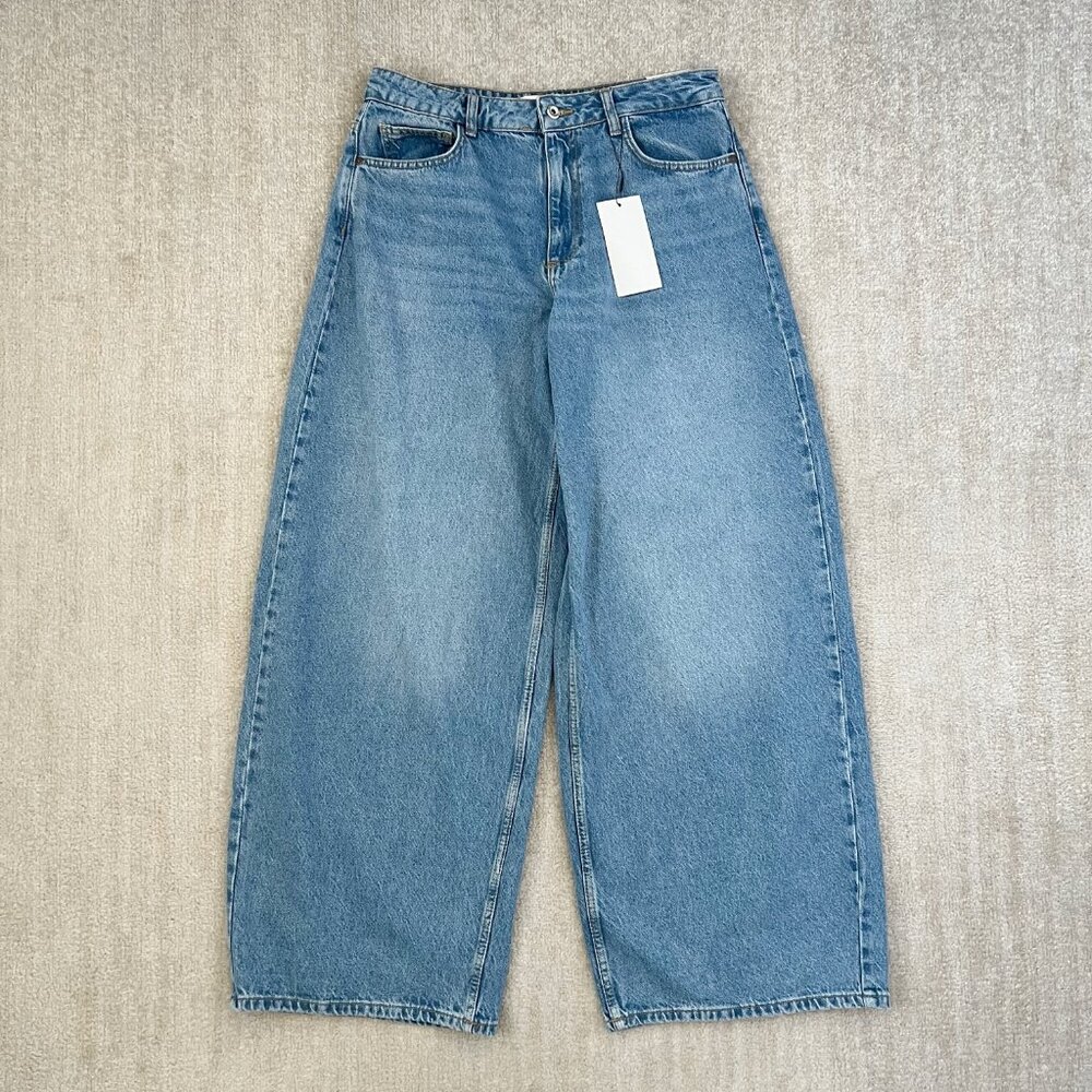 NWT Zara Baggy Wide Leg Blue Jeans 10